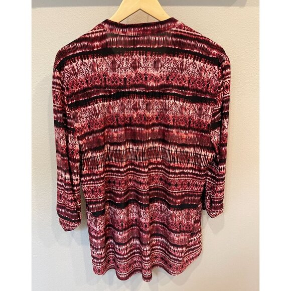 Cocomo Women's Pullover Flowy Blouse XL Roll Tab Sleeves Multicolor Top Career - Picture 2 of 8